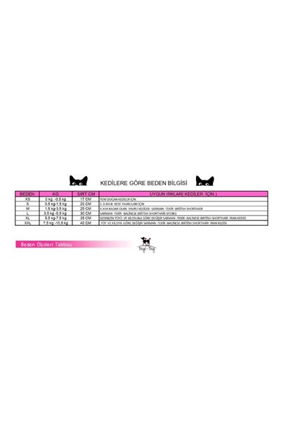Heart Kedi Atleti - Large Beden - ( 3,6 - 5,5 KG Arası Kediler için)