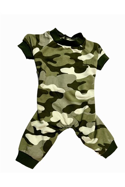 Küçük Irk Askeri Kedi & Köpek Pijama Tulum (1 Kg-10 Kg)