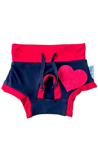 Küçük Irk Black Heart Köpek Regl İç Çamaşırı (0,5-10KG)