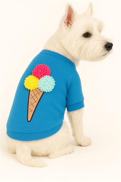 Küçük Irk Blue Ice Cream Kedi-köpek Sweati