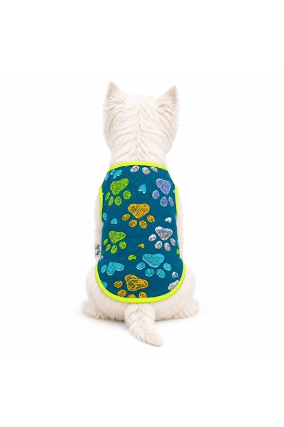 Küçük Irk Blue Neon Pati Atlet Köpek Kıyafeti Köpek Atleti Kedi Kıyafeti (1-10KG)