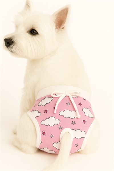 Küçük Irk Cloudy Pink Regl Kedi & Köpek Iç Çamaşırı (1-15 Kg)