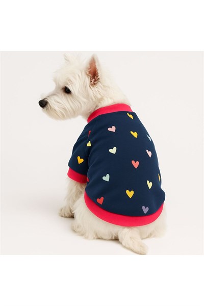 Küçük Irk Colorful Heart Köpek Sweati Köpek Kıyafeti (1-10KG)