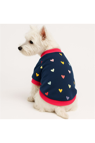 Küçük Irk Colorful Heart Köpek Sweati Köpek Kıyafeti (1-10KG)