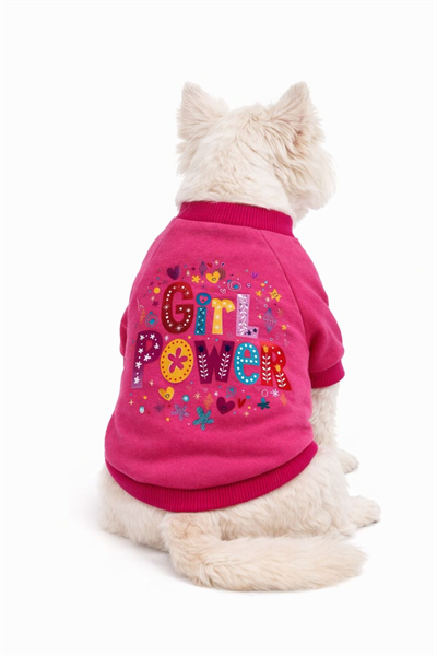 Küçük Irk GİRL POWER Köpek Sweati Köpek Kıyafeti Kedi Kıyafeti (1-10KG)