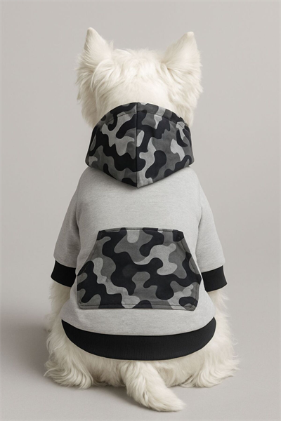 Küçük Irk Gray Soldier Köpek Sweati Köpek Kıyafeti Kedi Kıyafeti (1-10KG)