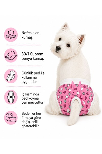 Küçük Irk Gray Star Köpek Regl Çamaşırı Kedi Regl Çamaşırı (1-10KG)
