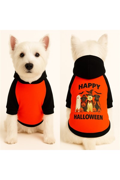 Küçük Irk Happy Halloween Köpek Kıyafeti Köpek Sweati Kedi Kıyafeti(1-10KG)