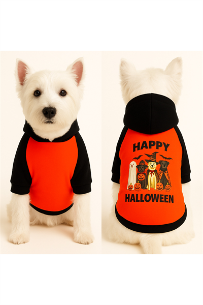Küçük Irk Happy Halloween Köpek Kıyafeti Köpek Sweati Kedi Kıyafeti(1-10KG)