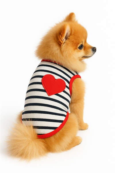 Küçük Irk Heart Kedi Atleti & Köpek Atleti Köpek Kıyafeti (1 Kg -10 Kg )