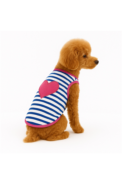Küçük Irk Heart Pink Kedi & Köpek Atleti (1-10 KG)