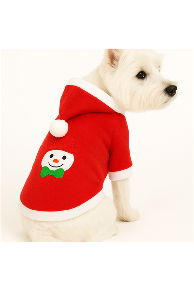 Küçük Irk Laughing Snowman Yılbaşı Kedi Köpek Kıyafeti Sweati (1-10 KG)