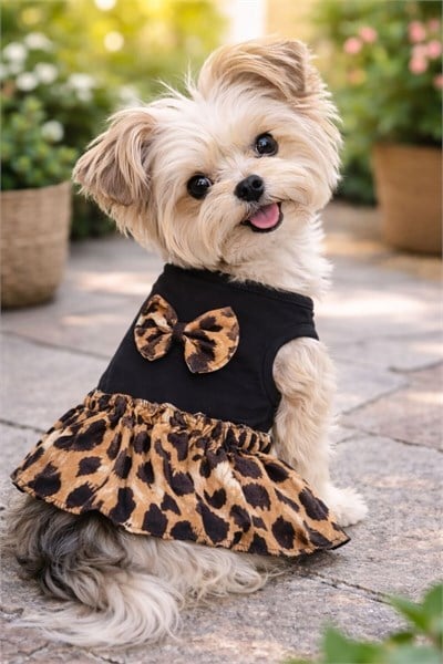 Küçük Irk Love Leopar Köpek Elbisesi Köpek Kıyafeti (1-10KG)
