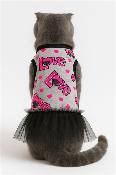 Küçük Irk Love Neon Köpek Elbisesi Köpek Kıyafeti Kedi Kıyafeti (1-10KG)