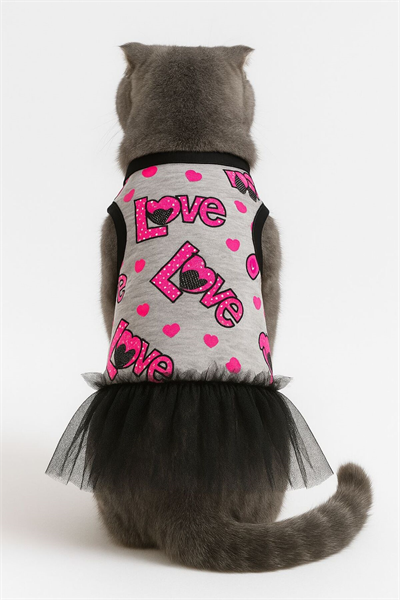 Küçük Irk Love Neon Köpek Elbisesi Köpek Kıyafeti Kedi Kıyafeti (1-10KG)