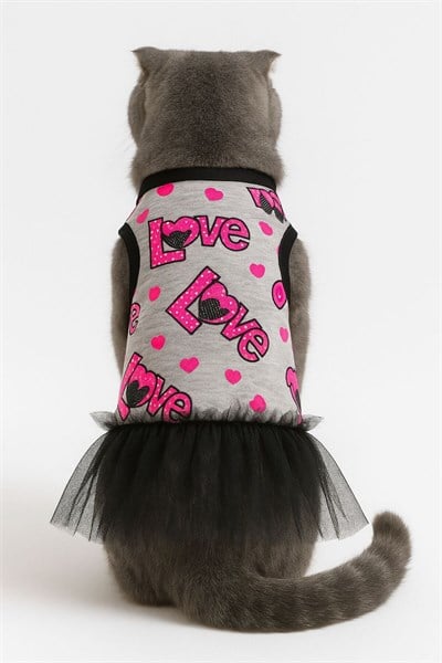 Küçük Irk Love Neon Köpek Elbisesi Köpek Kıyafeti Kedi Kıyafeti (1-10KG)