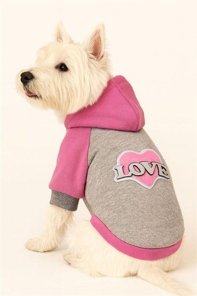 Küçük Irk Love Pink Kedi -köpek Sweati-kedi Köpek Kiyafeti