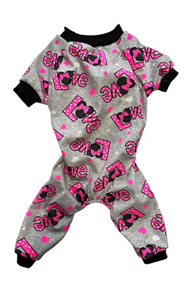 Küçük Irk Love Pink Neon Köpek Tulumu Köpek Kıyafeti Kedi Kıyafeti (1-10KG)