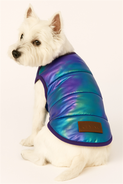 Küçük Irk Metalic Purple Anorak Puf Kedi&köpek Yeleği (1-11 Kg)