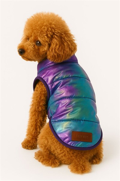 Küçük Irk Metalic Purple Anorak Puf Kedi&köpek Yeleği (1-11 Kg)