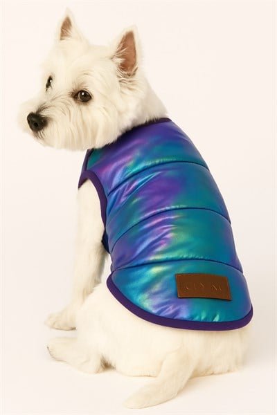Küçük Irk Metalic Purple Anorak Puf Kedi&köpek Yeleği (1-11 Kg)