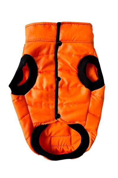 Küçük Irk Neon Orange Anorak Puf Kedi Köpek Kıyafeti Yeleği (01-11kg)