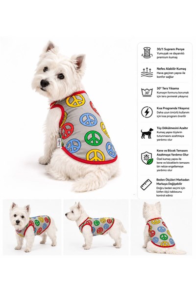 Küçük Irk Peace Dog&Cat Köpek Kıyafeti Kedi Kıyafeti (1-10KG)