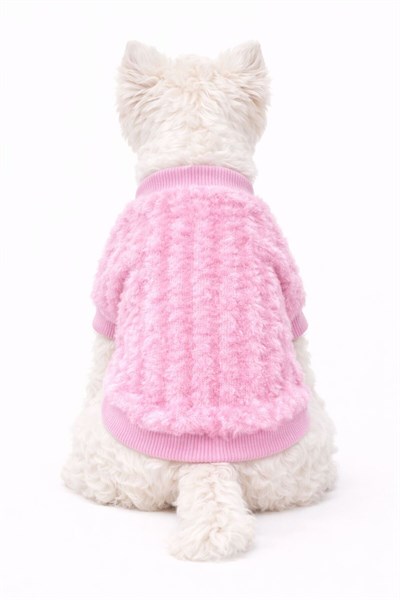 Küçük Irk Pembe Triko Yün Kazak Köpek Kıyafeti (1-10KG)