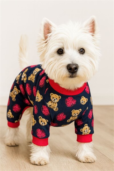 Küçük Irk Red Bear Köpek Tulumu Köpek Kıyafeti (1-10KG)