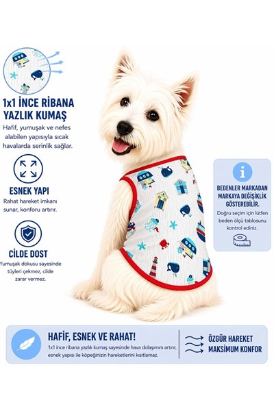 Küçük Irk White Sea Köpek Kıyafeti Kedi Atleti KöpekKıyafeti (1-10KG)