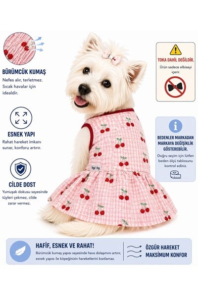 Küçük Irk Yazlık Cherry Köpek Kıyafeti Kedi Kıyafeti Köpek Elbisesi(1-10KG)