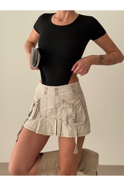 Kadın Bisiklet Yaka Bodysuit