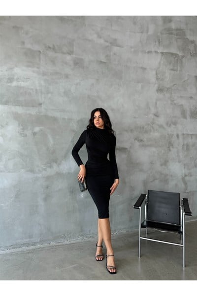 Kadın Drapeli Stretch Elbise