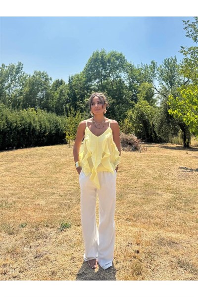 Kadın Fırfır Detaylı Bluz