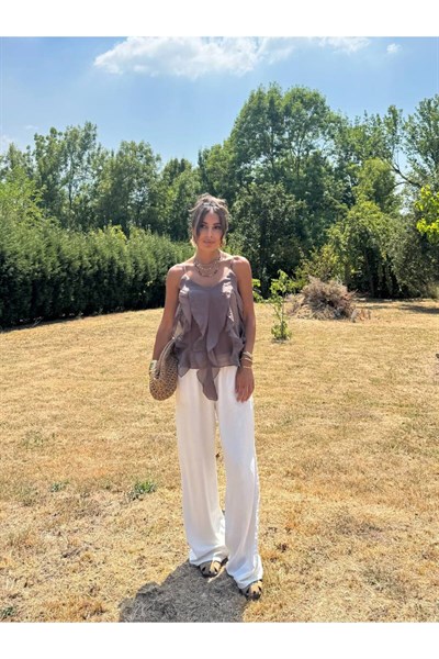 Kadın Fırfır Detaylı Bluz