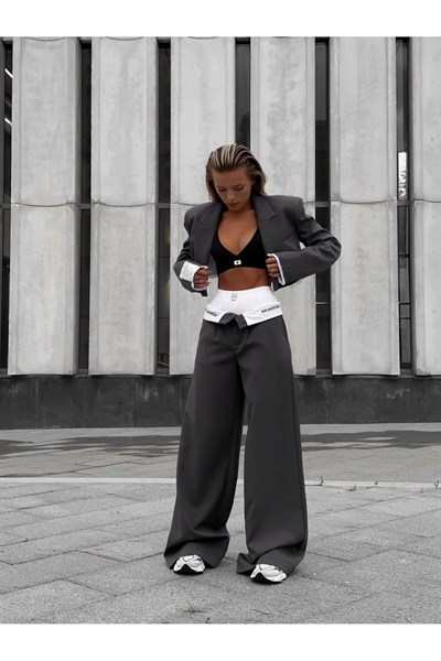 Kadın Tasarım Pantolon & Ceket & Crop & Boxer Set