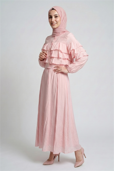 Katlı Ersev Takım Astarlı Vual Takım - Pembe