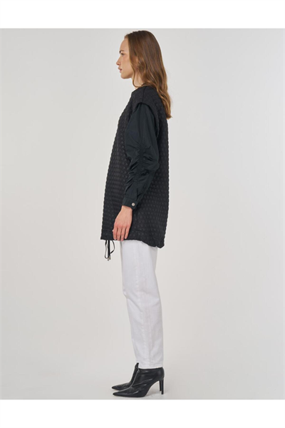 Kayra Dokulu Kumaş Garnili Sweatshirt Siyah