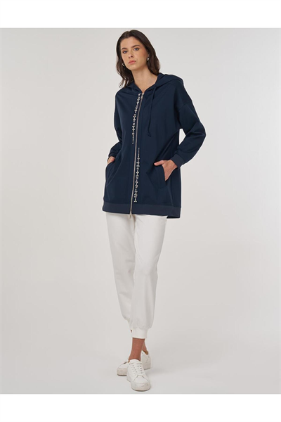 Kayra İşlemeli Rayon Sweatshirt Yeşil