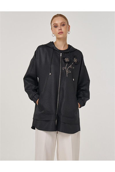 Kayra İşlemeli Sweatshirt Siyah
