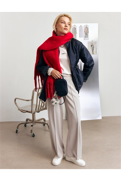Kayra Rahat Kesim Rayon Pantolon Gri