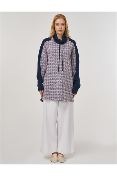 Kayra Triko Garnili Sweatshirt Yeşil