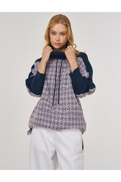 Kayra Triko Garnili Sweatshirt Yeşil