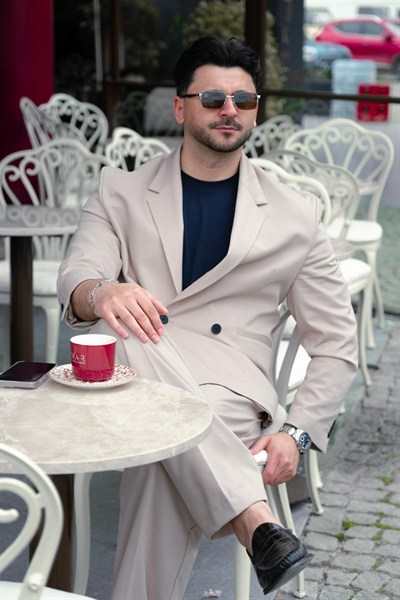 Krem Rengi Relaxed Takım
