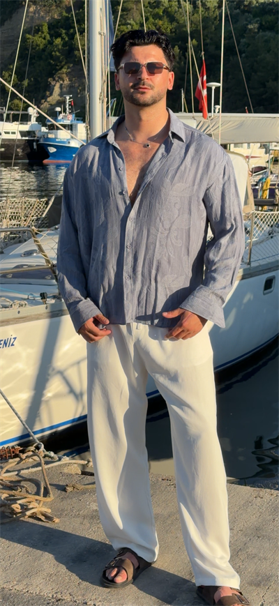 Premium etnik desenli oversize gömlek