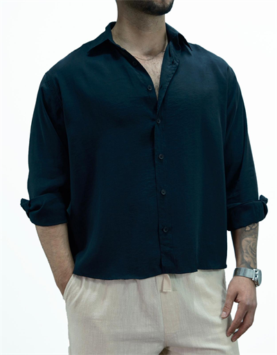 Siyah Lk Oversize Modal Gömlek