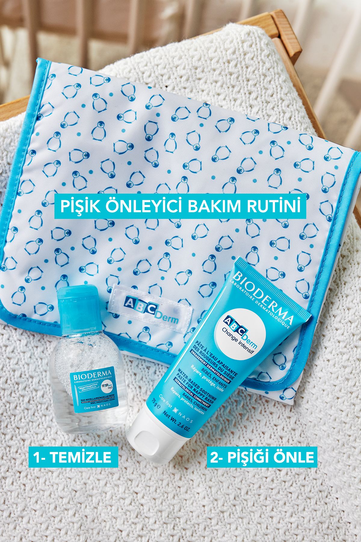 Bioderma ABCDerm H2O Bez Bölgesi ,Yüz ve Göz Çevresi Micellar Su 100 ml