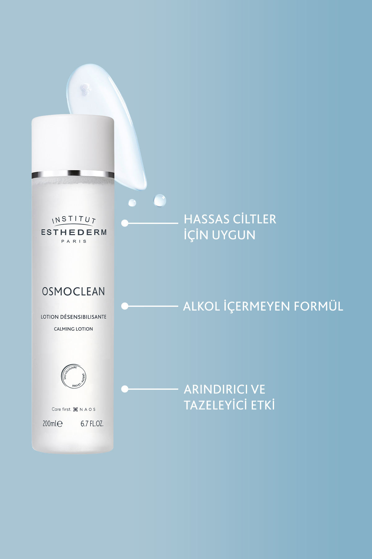 Institut Esthederm Osmoclean Alcohol-Free Calming Hassas Ciltler için Alkolsüz Tonik 200 ml