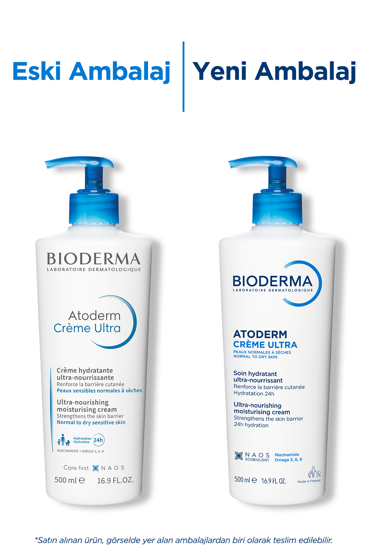 Bioderma Atoderm Cream Ultra Normal, Kuru Cilt Yüz ve Vücut Nemlendirici Krem 500 ml