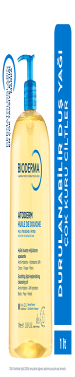 Bioderma Atoderm Shower Oil Çok Kuru Ciltler için Nemlendirici Besleyici Duş Yağı 1 Lt